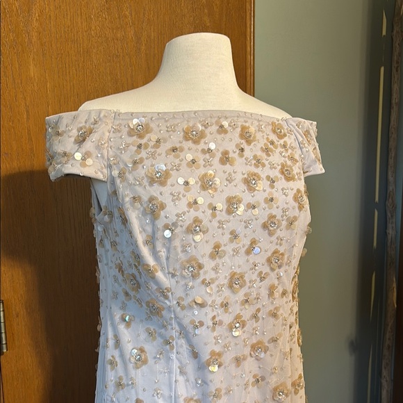 BHLDN Blush Sequin Off-Shoulder Wedding Gown - Picture 6 of 6